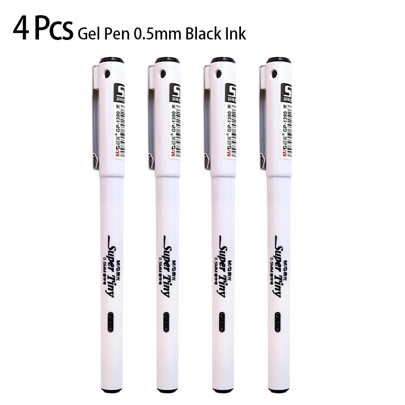 M&G 4PCS Signature Gel Pen 0.5mm Black Red Blue Ink School Office Finance Supplies Stationery Promotional Wholesale Office Pen