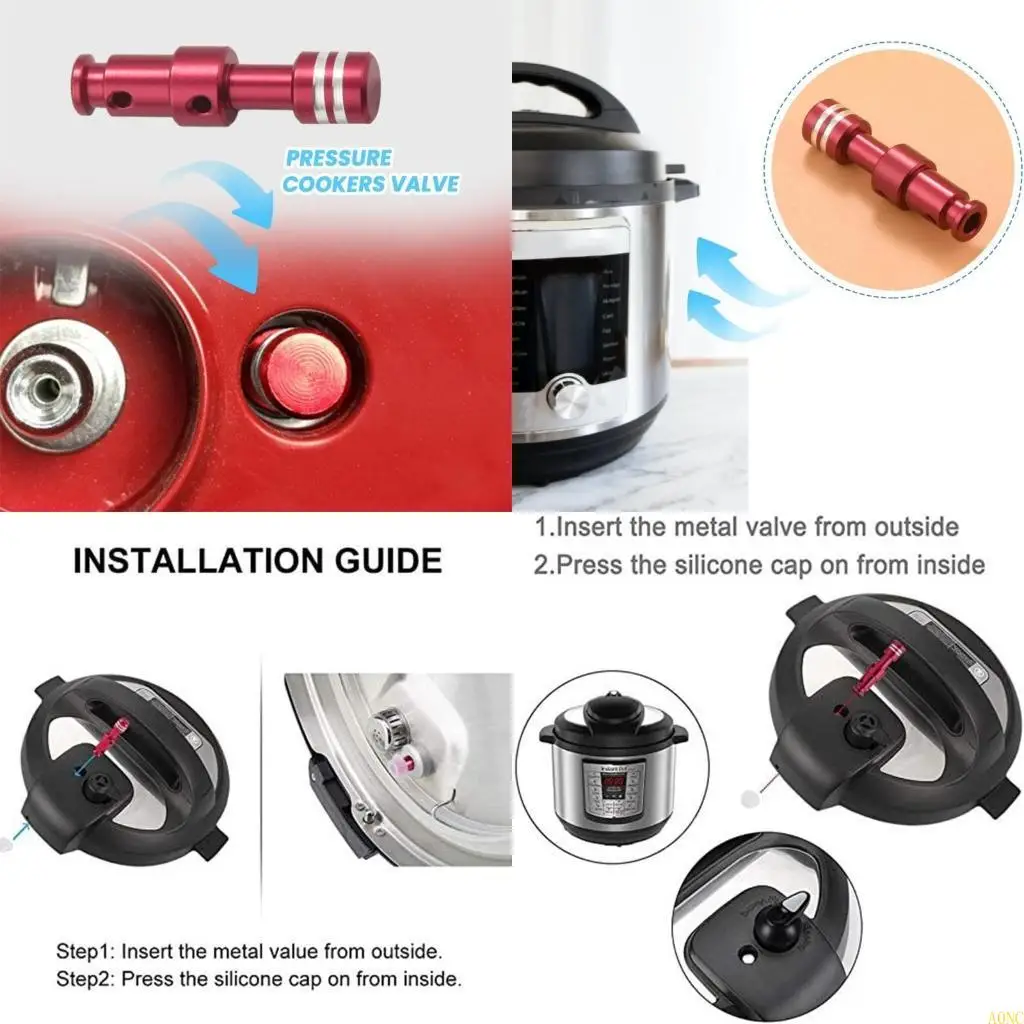 

A0NC 6 шт., сменные поплавковые клапаны для скороварки с соответствующими крышками, запасная часть для скороварки