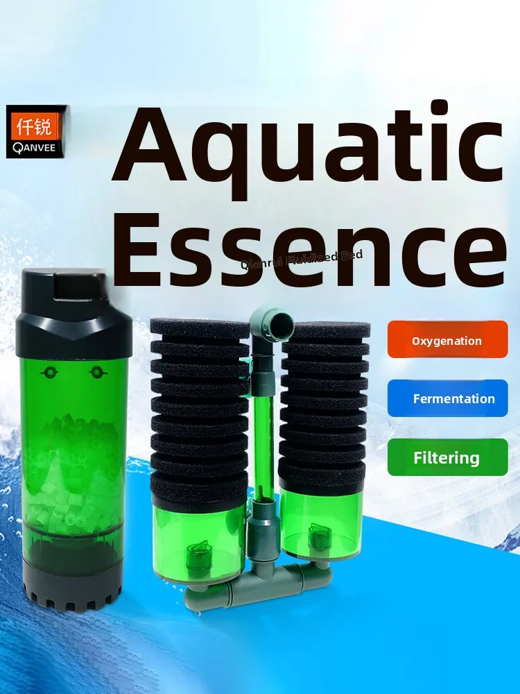 Qanvee Double Head Silent Aquarium Filter  Reverse Aerator Triple in One Fish Tank Water Purification Device for Freshwat...
