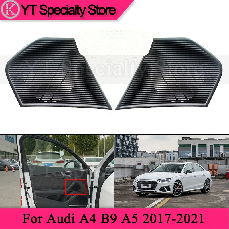 

Kamshing 1 пара передних дверей, крышка среднего радиуса действия для Audi A4 B9 A5 2017-2021, крышка звукового сигнала с отверстием (высокая конфигурация)