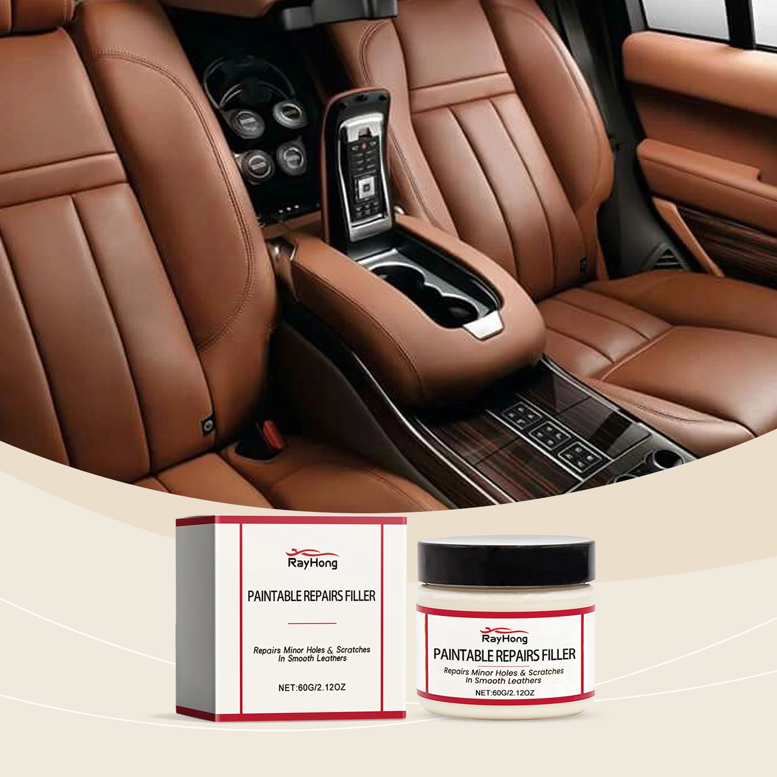 60ml Leather Filling Paste Natural Leather Filler Repair Compound Leather Restoration Cream For Tears Crack Burns Holes Fille