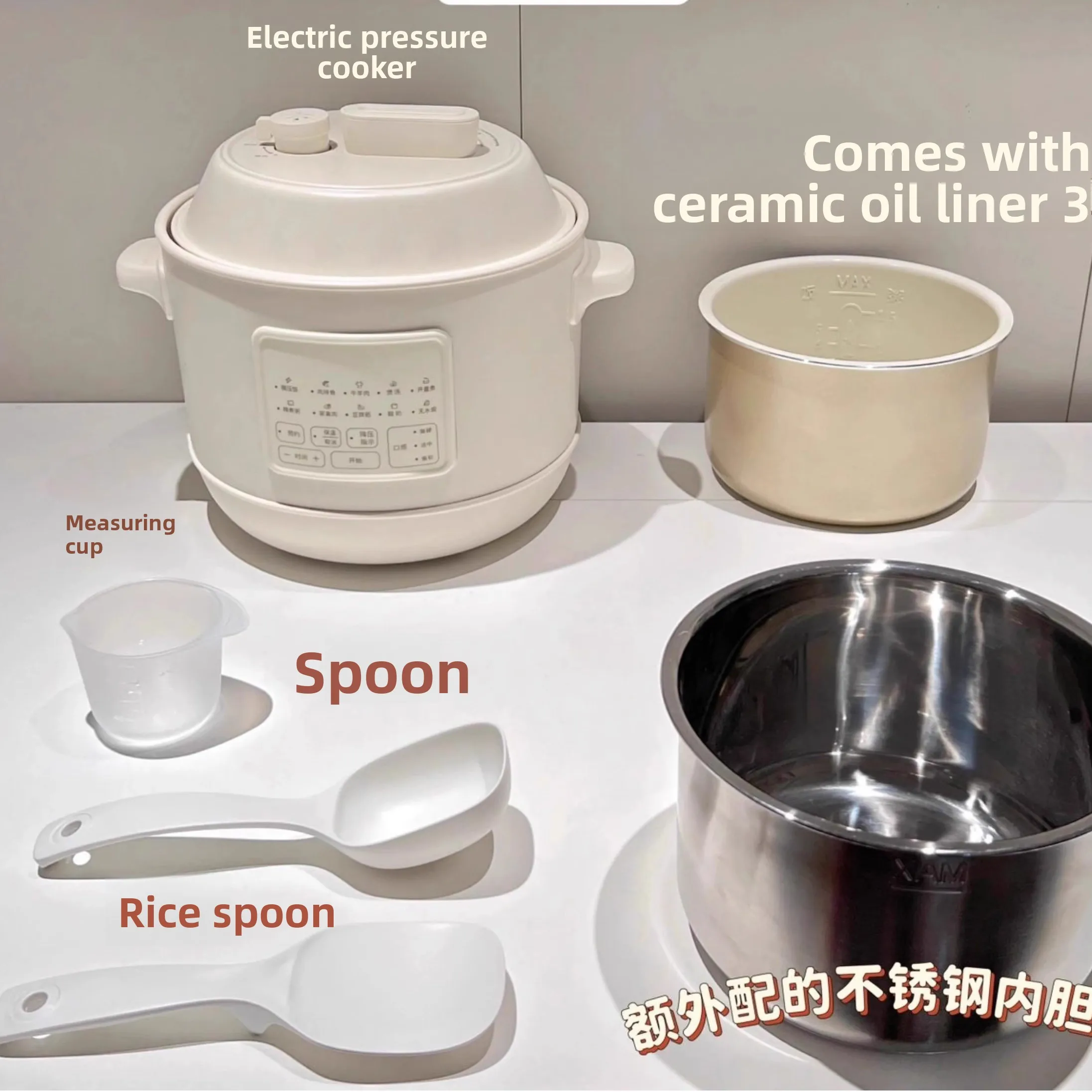 Soseki Multifunctional Mechanical Control Electric Pressure Cooker Home Use Small Ceramic Inner Pot Steaming Soup Making Cooker