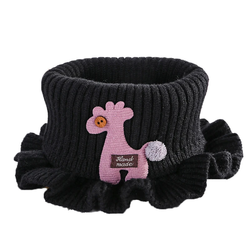 Spring Autumn Kids Neckerchief Solid Color Children Knit Wool O Ring Neck Collar Boy Girl Outdoor Protect Winter Warm Baby Scarf