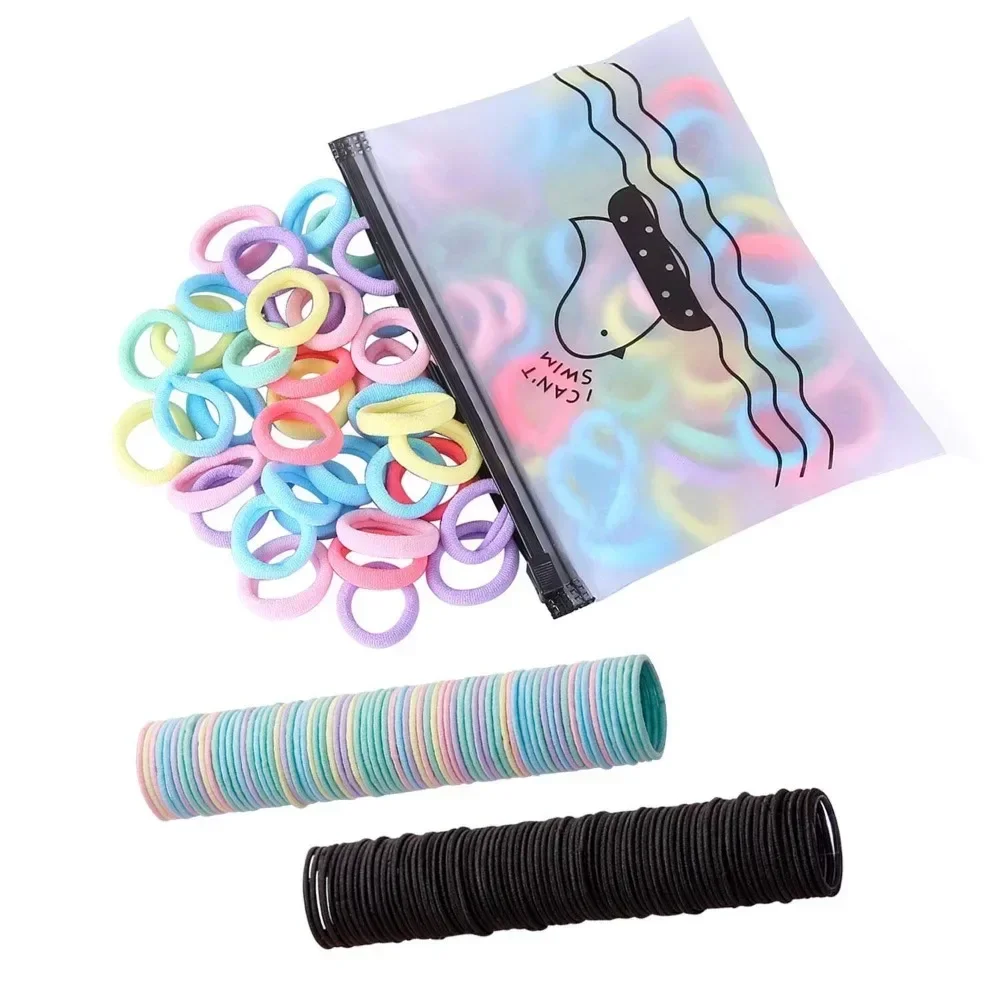 

300 Pack Hair Ties Baby Elastics Hair bands Black Colorful Small Rubber Bands Ponytail Pigtails Holders Not Harm to Hair