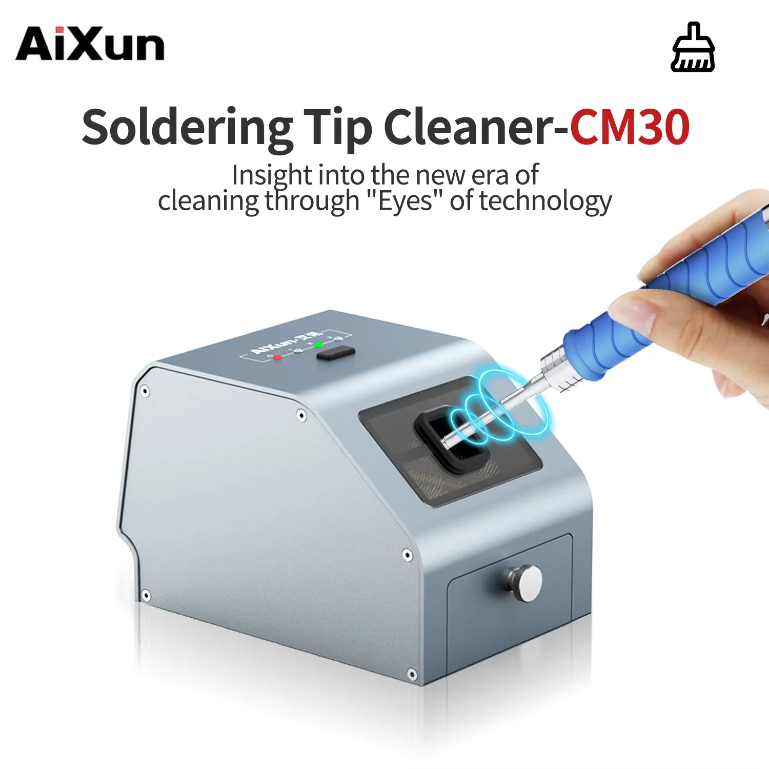 

Aixun CM30 Soldering Iron Tip Cleaning Machine For Intelligent 360 Full-angle Soldering Iron Head Cleaner Welding Tip Cleaning