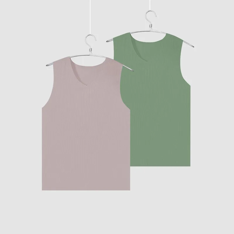 Nahtlose Weste aus Eisseide für Herren, dünner Sommerstil, einfarbiges Sport-Unterhemd, schnell trocknendes Fitness-Tanktop