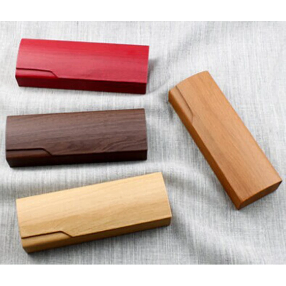 

Wood Grain Glasses Case Portable Women Eyeglasses Sunglasses Organizer Anti-stress