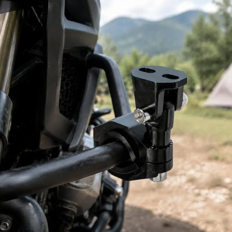 M76E Motorrad-Rohrscheinwerferhalterung mit verstellbarem Kugelkopf für 22–32 mm Gabel – Detail 2