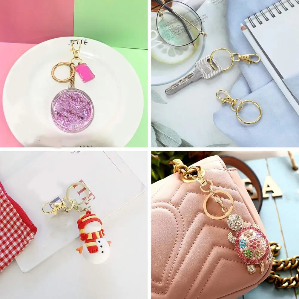 Keychain with 360 Degree Rotation 100pcs Metal Lobster Claw Clasps with Key Rings Keychain Clips Hooks Diy Accessories for Dog