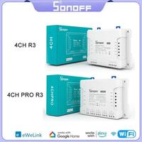 SONOFF 4CH R3 /4CH PRO R3 4 Gang Smart WIFI Switch 433MHZ Din Rail Mounting Wireless Remote Control Timer DIY Switch Via Ewelink