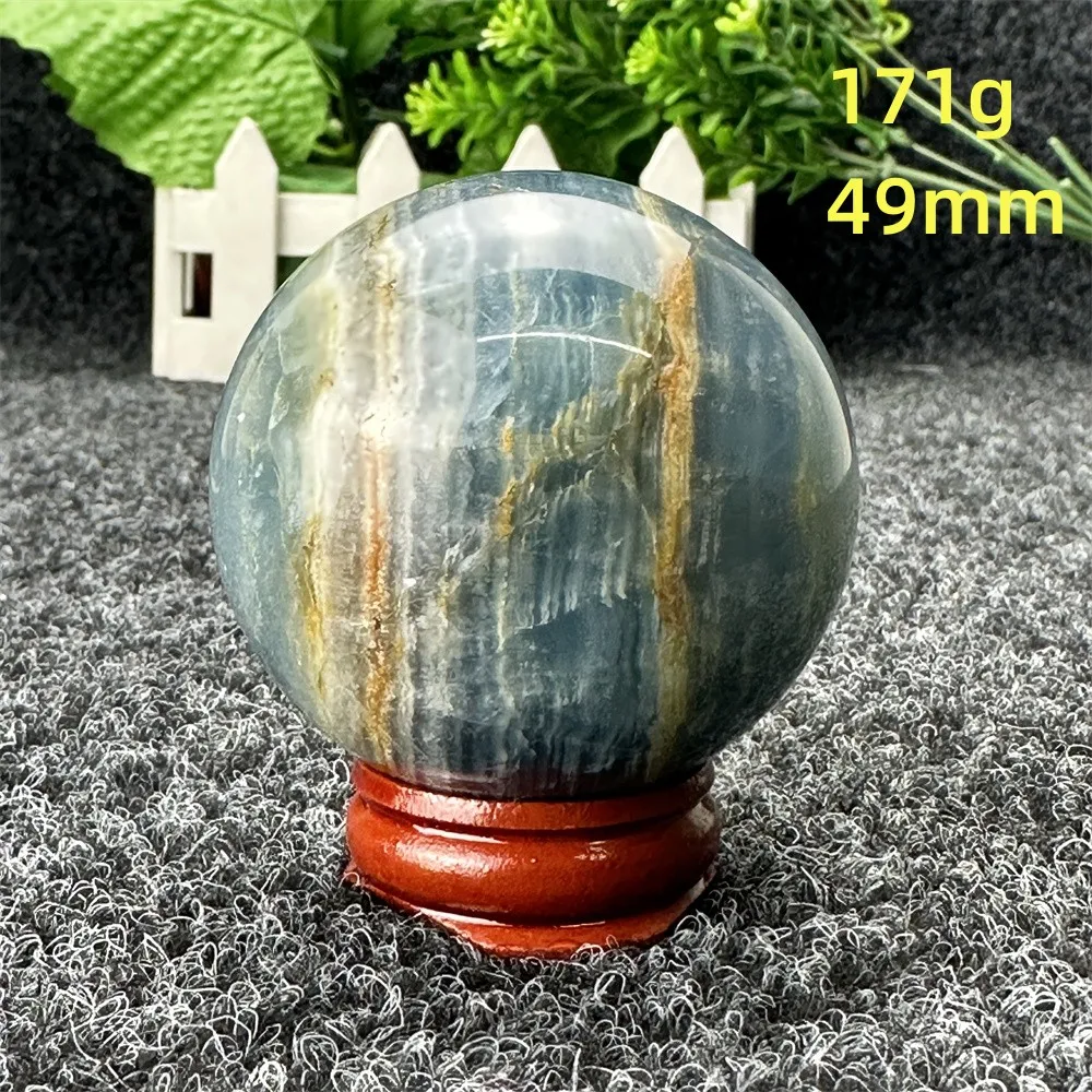 1pc Natural Beautiful Blue Lux Calcite Polished Crystal Ball Healing Gemstone for Aquarium Home Decor Wiccan Sacrifice