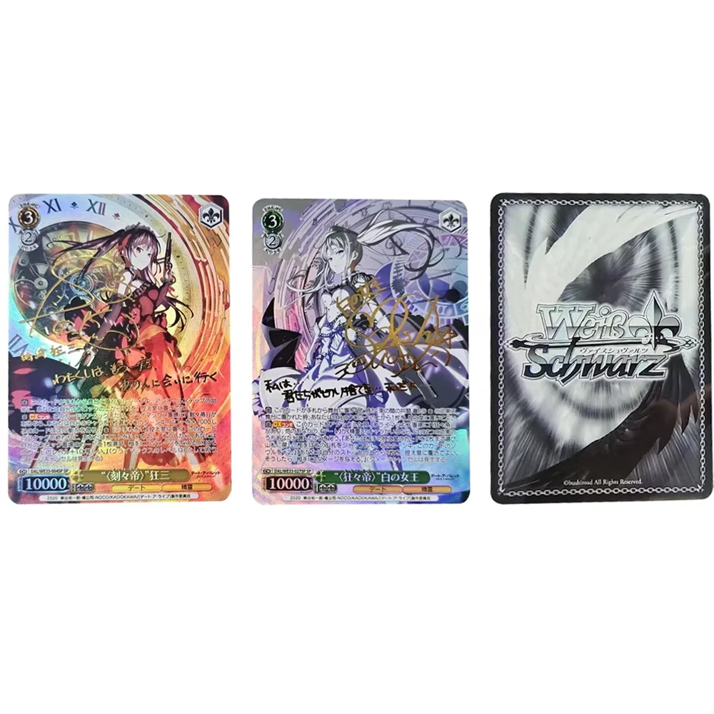 أنيمي WS جمع بطاقة تاريخ لايف Tokisaki Kurumi Zaphkiel بطاقة توقيع البرنز الانكسار الملونة فلاش الهدايا