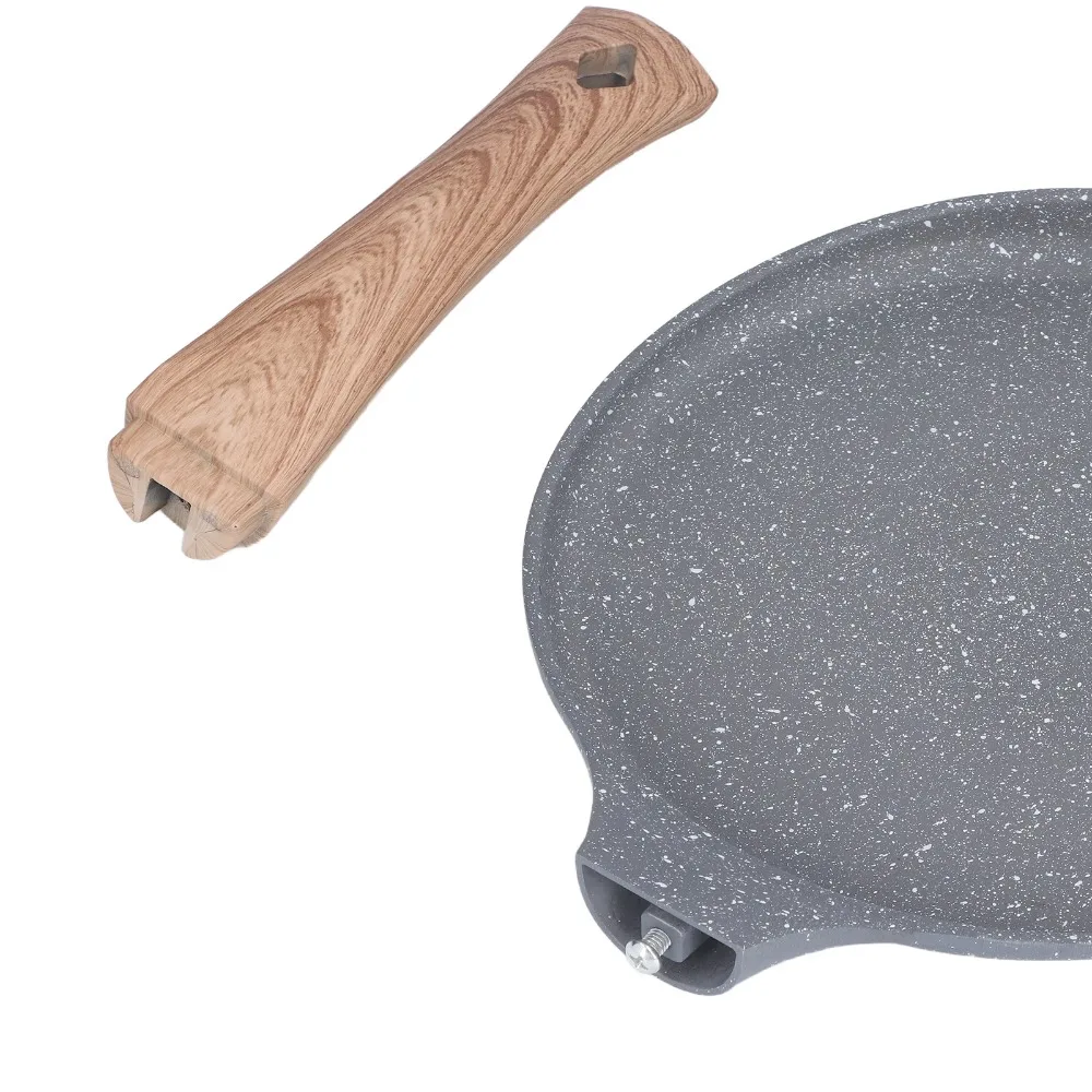 8 Inch Flat Skillet Aluminum Alloy Anti-Scald Handle Tortilla Pan Nonstick Comfortable Handle Dosa Tawa Eggs/Steak/Burgers
