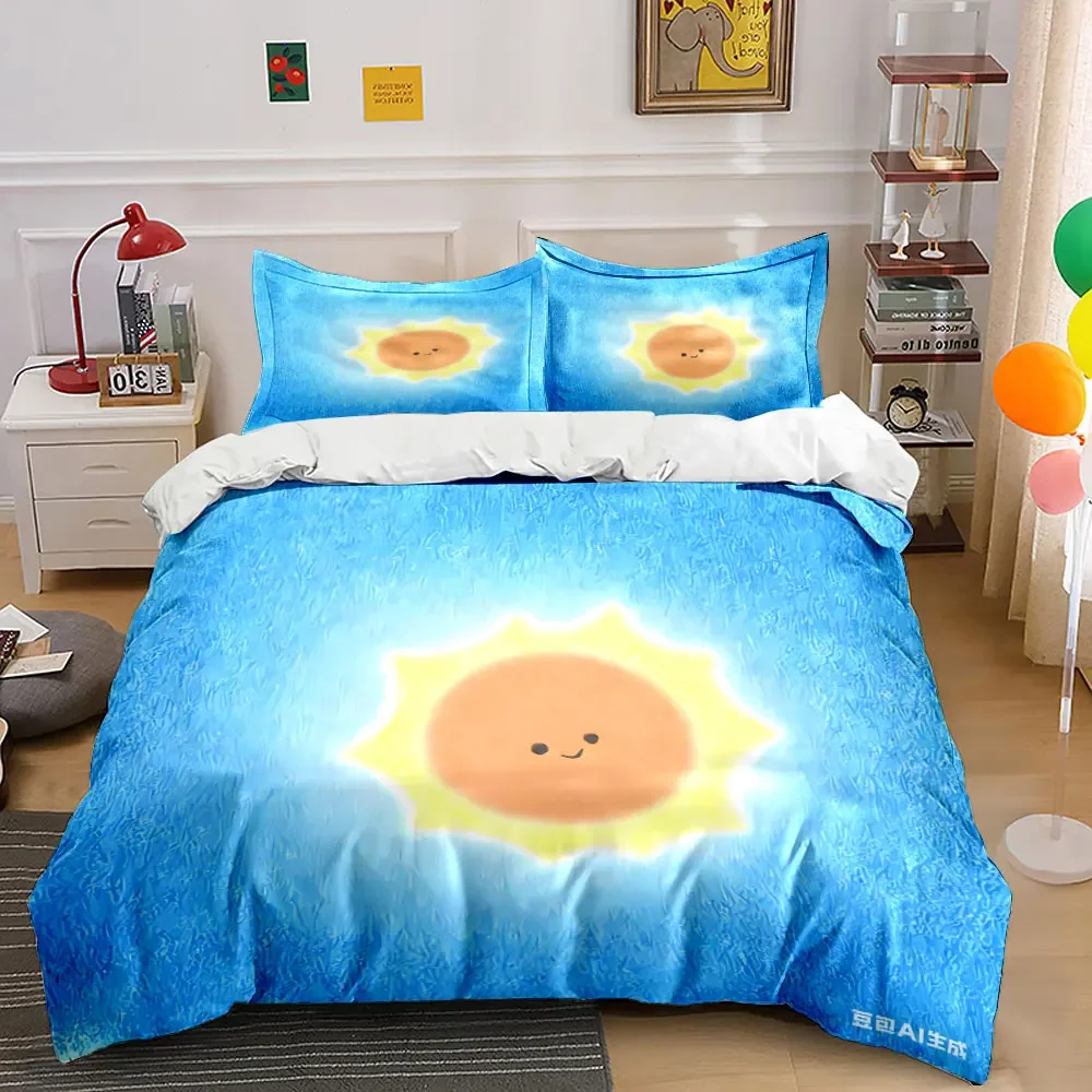 Sunny-Themed Decorative Set Multiple sizes kid's and adults' bedroom Exquisite 3PC bedding set, gift