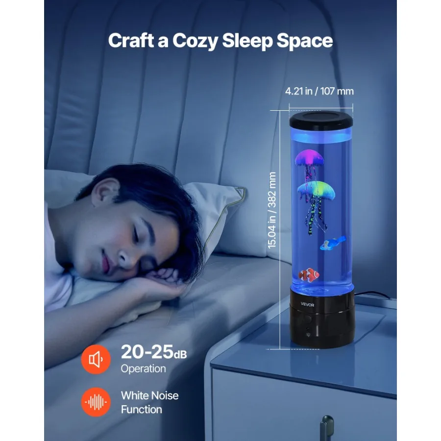 Sensory Bubble Tube Lamp 16 Remotntrolled Color Water Fish Lamp