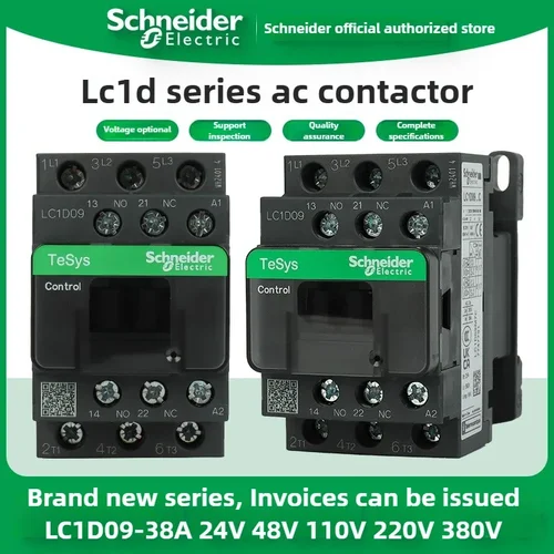 Contactor de CA de tres polos Schneider nueva versión negra serie LC1D B7C F7C Q7C M7C modelos 24V 36V 48V 110V 220V 380V disponible