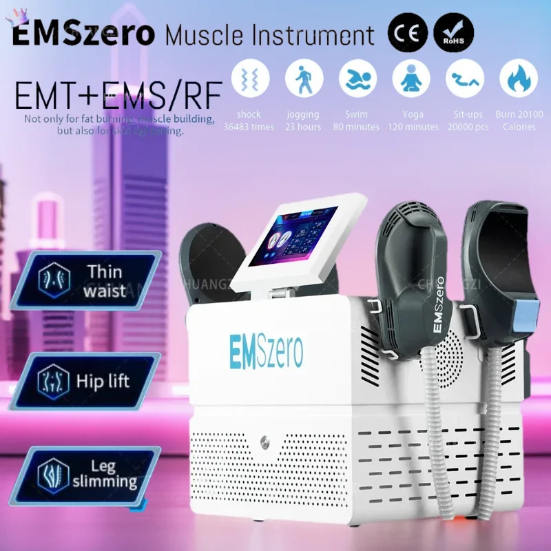 EMSzero Weight Loss 6500W 200HZ RF EMS Sculpting Muscle Body Slimming Machine with 4 Handles EMS Electromagnetic Stimulate Hiemt