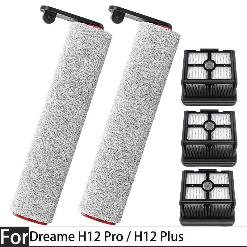 Dreame H12 Pro / H12 Plus Soft Brush Spare Parts Wet Dry Vacuum Cleaner Roller Hepa Filter Accessories