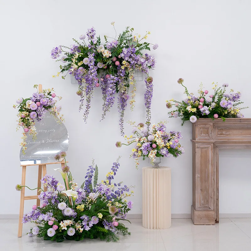 Dream Wisteria Waterfall Simulation Flower Wedding Arrangement High-end Fake Flowers, Hanging Wall-mounted Table Flowers