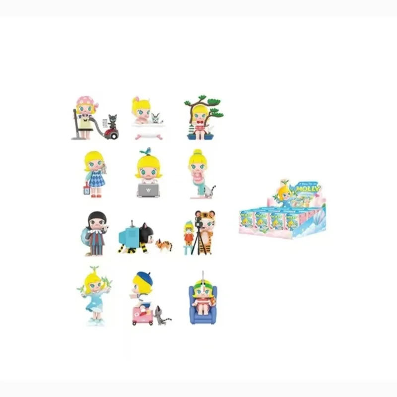 POP MART A Boring Day With Molly Series Trendy Blind Box Toys Mystery Box Mistery Action Figure Surprise Cute Model Birthday Gif