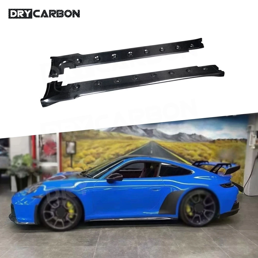 

Car Carbon Fiber Side Skirt Rocker Panels Spolier Body Kits Extension Body Kits Accessories For Porsche 911 992 2022+