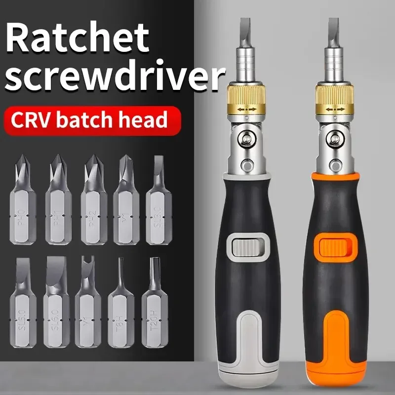 10 In 1 Portable Ratchet Screwdriver Multi-Angle Screwdriver Set Hidden Heads Corner Capable Ratcheting Tool Magnetic Bit Holder