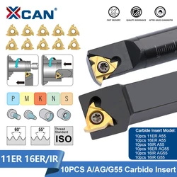 XCAN Thread Carbide Insert 11ER 16IR 16ER Thread Turning Tool A55 AG55 G55 CNC Lathe Tool Internal Insert  External Cutting Tool