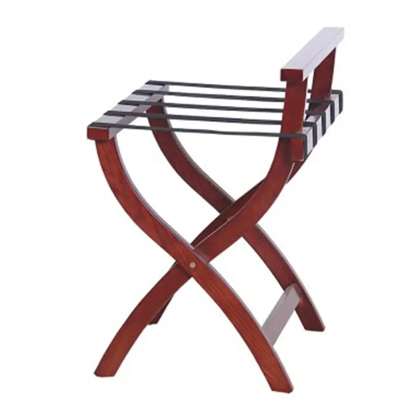 رف أمتعة من الخشب الصلب رف من الفولاذ المقاوم للصدأ قابل للإزالة للفندق #3