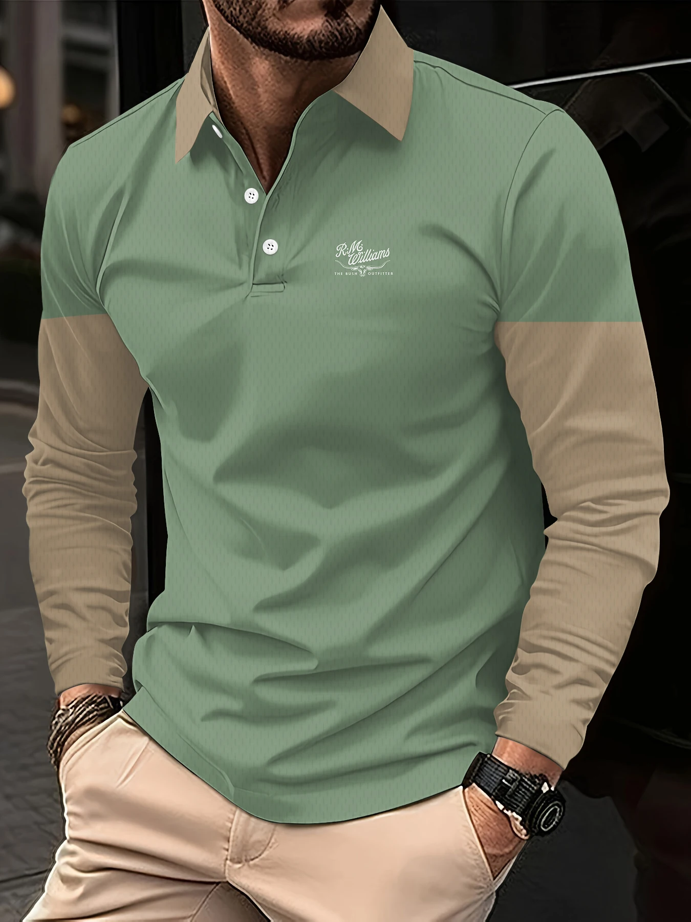 

Men Spring Long Sleeve Polo Shirt Business Button Turn Down Lapel Pure Solid Slim Fit Soft Comfortable Golf Shirt Dropshipping