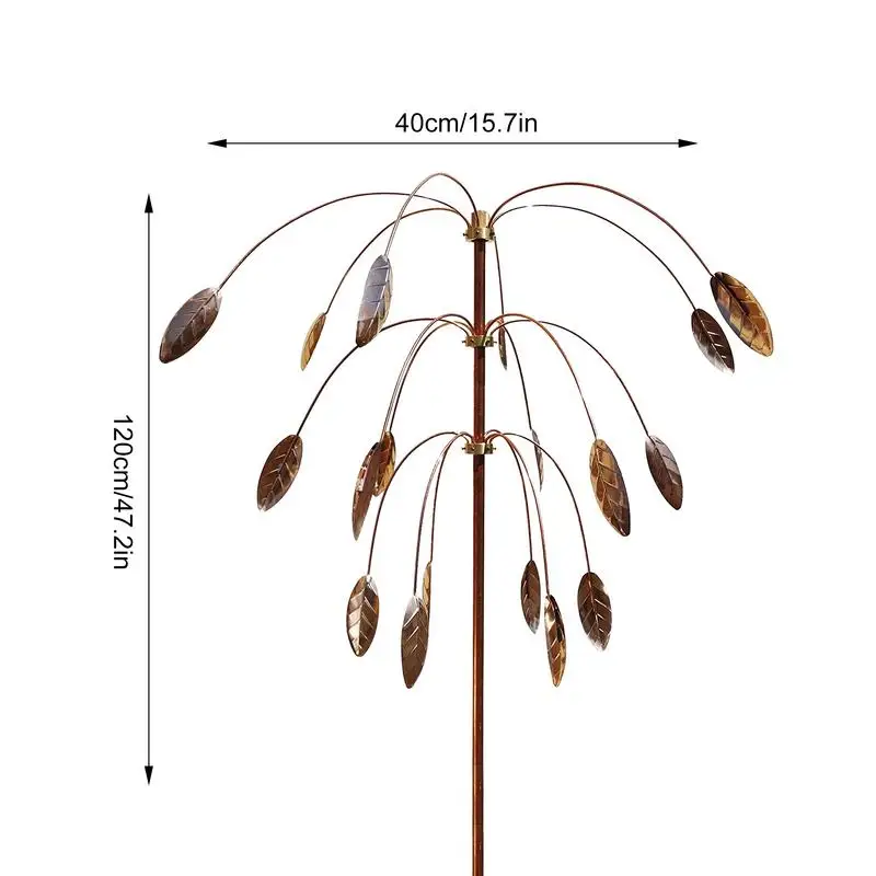 Garden Wind Spinner 120cm Mental Copper Wind Spinners Outdoor Kinetic Art Windmill Decor Wind Spinner For Garden Yard