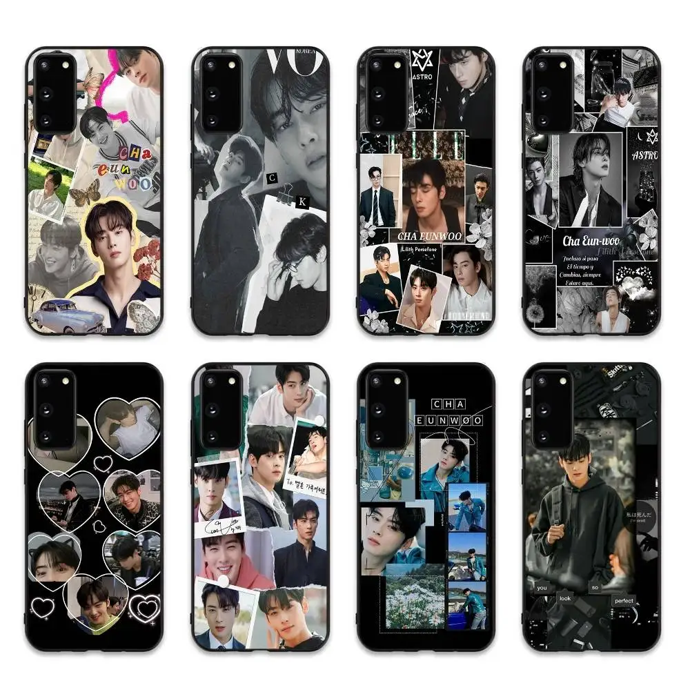 Kpop Astro Cha Eun Woo Phone Case For Samsung S 24 Fe 25 Ultra Plus 20 Lite 21 30 22 23 24 22 Ultra 5G Fundas