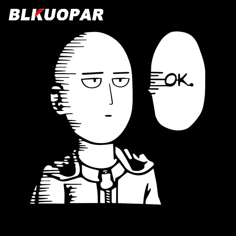 BLKUOPAR For One Punch Man Saitama OK Sticker Car Bumper Decal JTR Waterproof Car Stickers Reflective Cartoon Vinyl Anime Decals