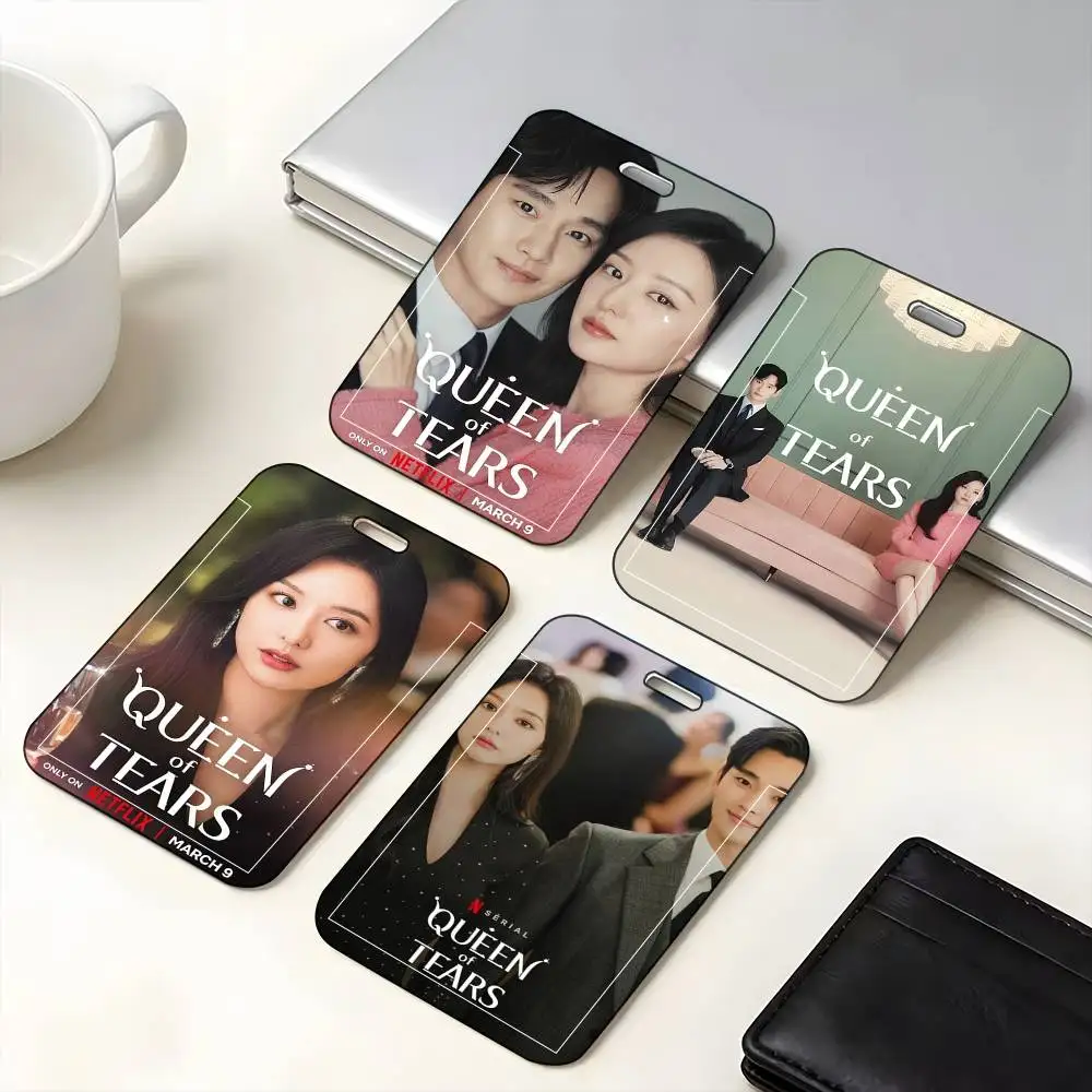 

1pc Queen Of Tears ID Card Sleeve School Card Access ID Card Bus Meal Card Protective Sleeve Easy Push