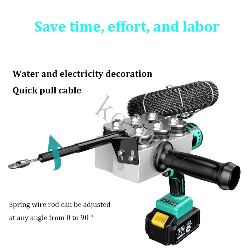 새로운 전기 스레딩 기계 리드 와이어 장치, 완전 자동 스레딩 도구 물 전기 기사 와이어 당기는 기계