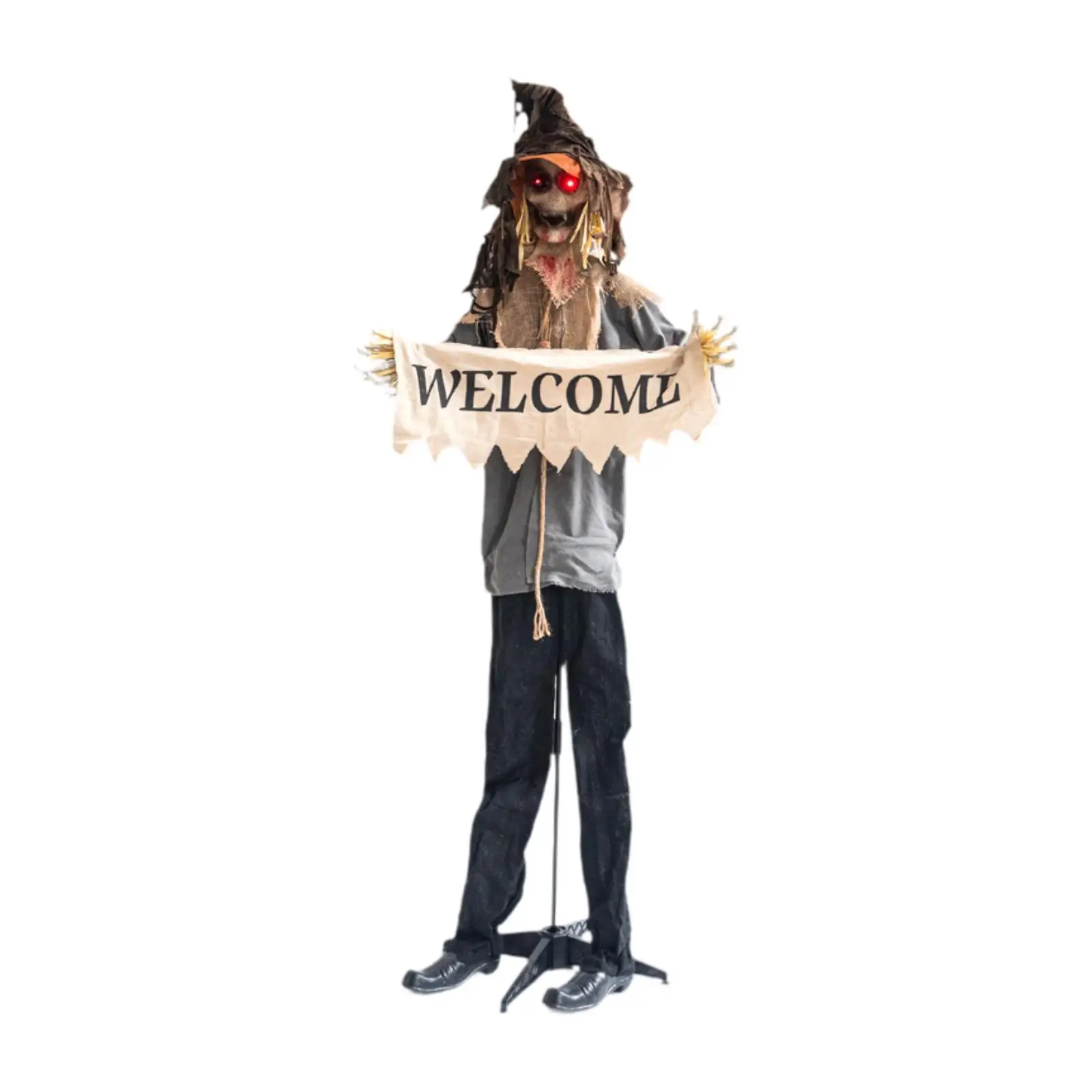 Scarecrows Figurine Decorative Halloween Statue for Indoor Bookshelf Hallway