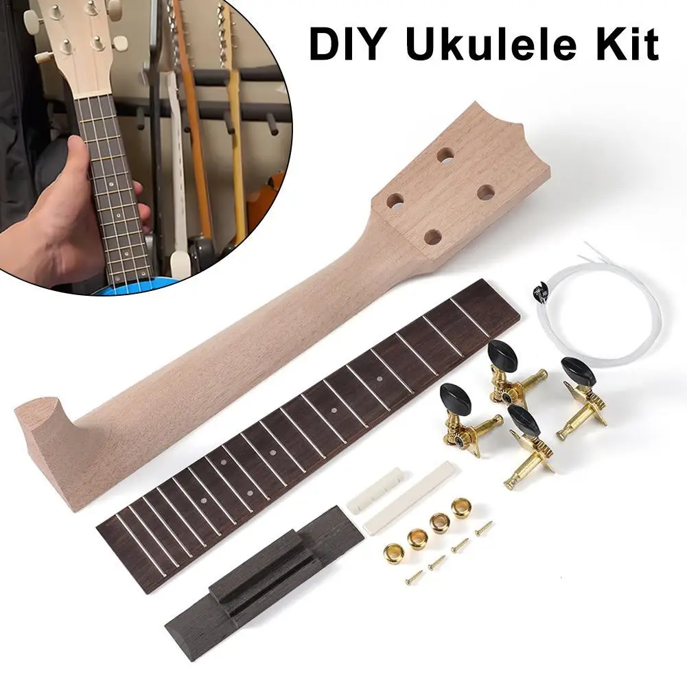 23/26 Inch Ukulele Neck And Fingerboard With Rosewood Fretboard And Guitar Parts For DIY Projects