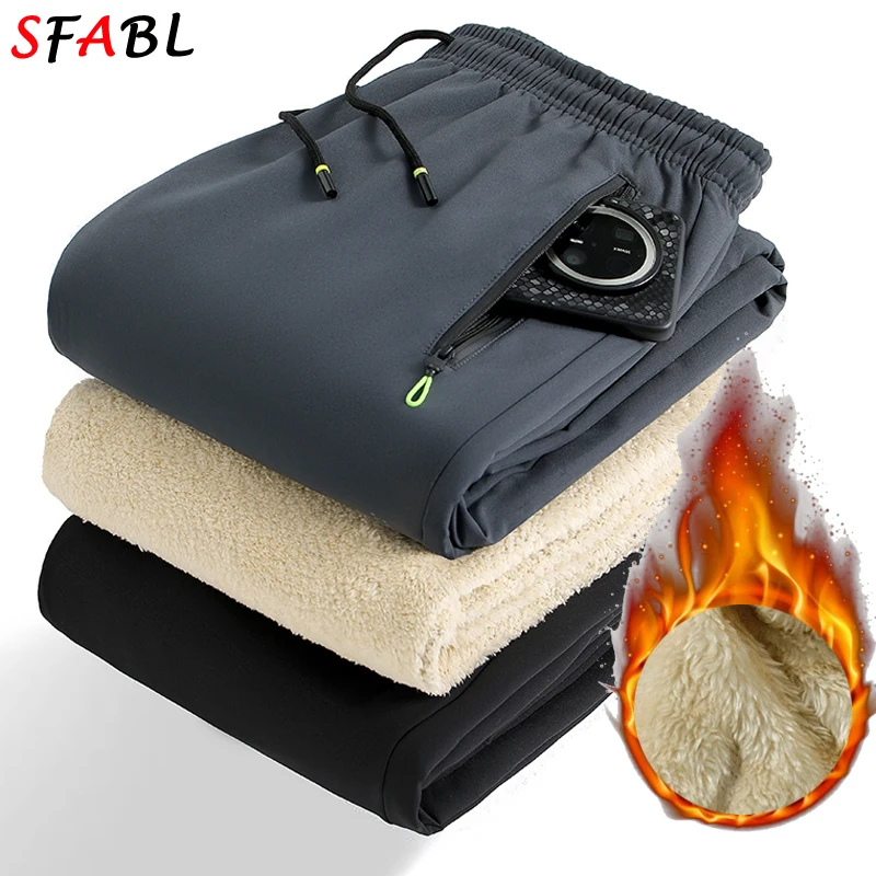Neue Modische Warme Fleece-Hosen für Herren Winter Winddichte Dicke Fleece-Hosen Herren Thermohosen Winter Herrenhosen Casual – Detail 9