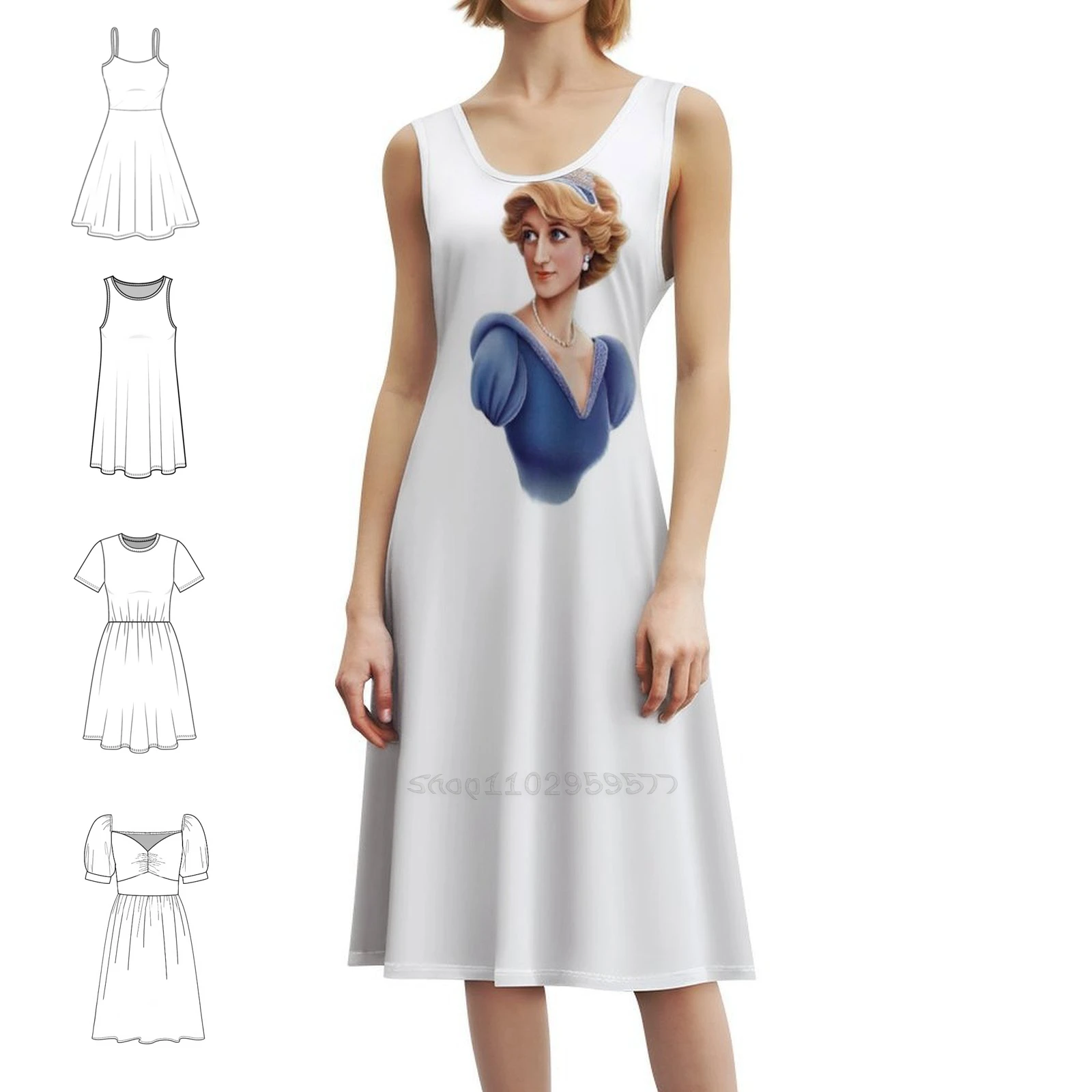 

Diana-Fairy Tale Princess-Принцесса Диана в консервативном стиле мини-платье трапециевидной формы свободного покроя повседневное дневное платье принцессы Дианы