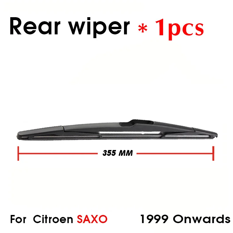 Car Wiper Blade For Citroen SAXO 1999 Onwards Rear Back Windshield Windscreen Rear Wiper 355mm+Arm 360mm Car Accessories