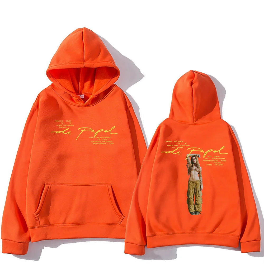Singer TINI De Papel Hoodies Men Women Vintage Aesthetic Pullovers Fashion High Street Sweatshirt Long Sleeve Clothes Streetwear