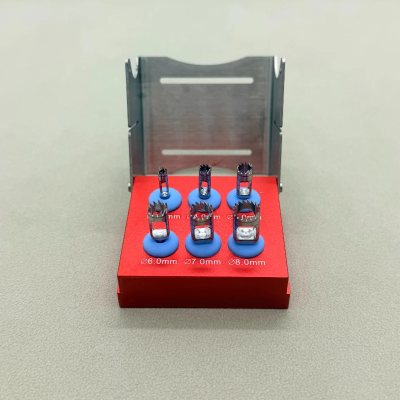 1Set Dental Implant Tissue Punch Kit Gingival Ring Cutter With Aluminum Storage Box For Implant Surgery