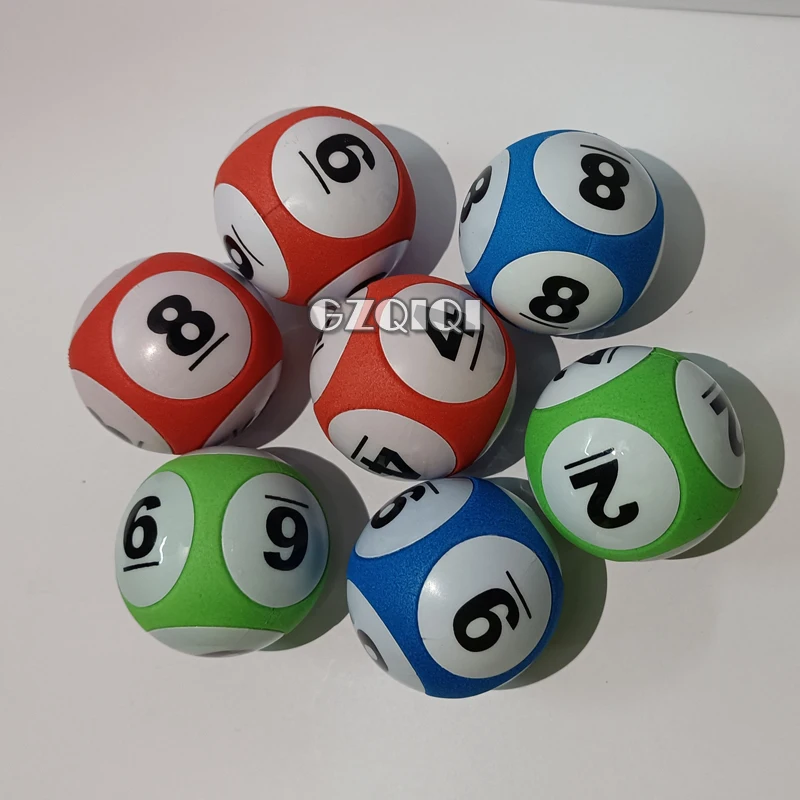 Lotto bingo balls with six sides numbered printing