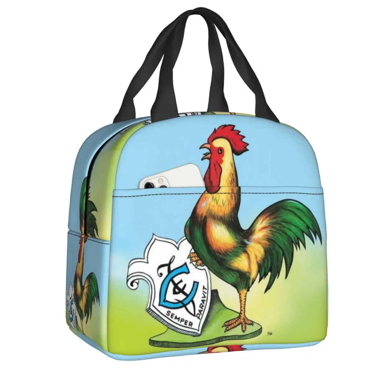 Custom El Gallo Rooster Loteria Card Mexican Bingo Lottery Lunch Bag Men Women Cooler Warm Insulated Lunch Box for Kids School