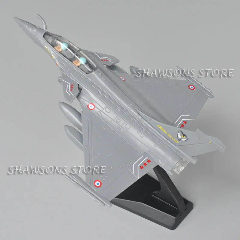 Modelo de avión fundido a presión, juguete de Francia Dassault Rafale Jet Fighter, réplica en miniatura con sonido y luz, 1:87