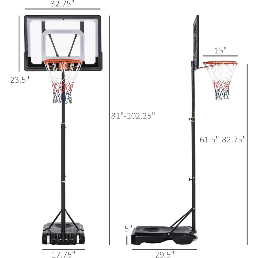 cesta de basquete portátil ajustável para diversão máxima - uso interno e externo com base durável e estável
