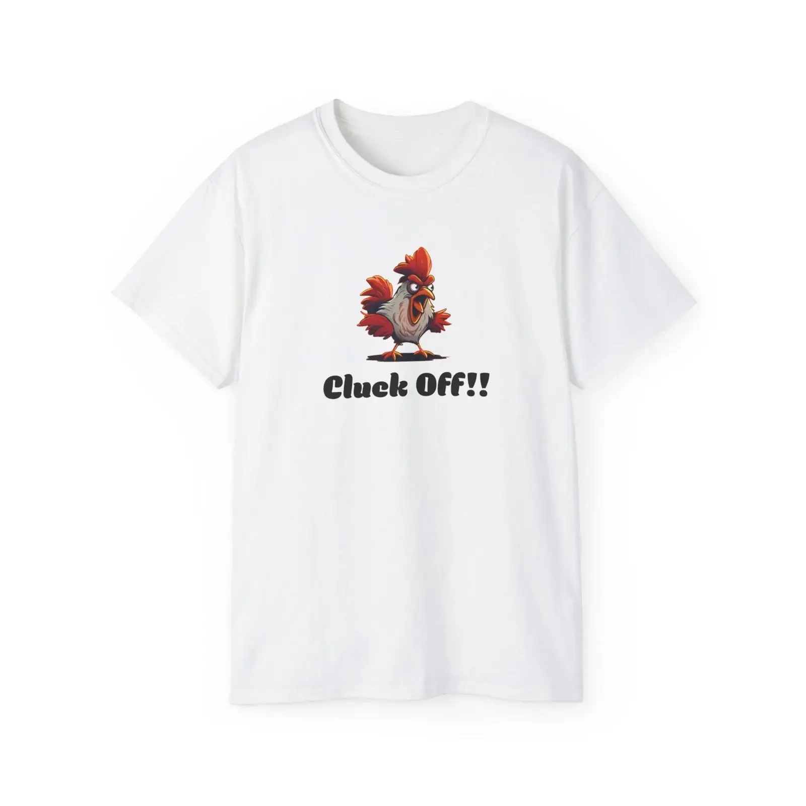 Cluck Off Angry Chicken T Shirt vintage Washed Stretched designer clothes Breathable fashion Versatile Soft
