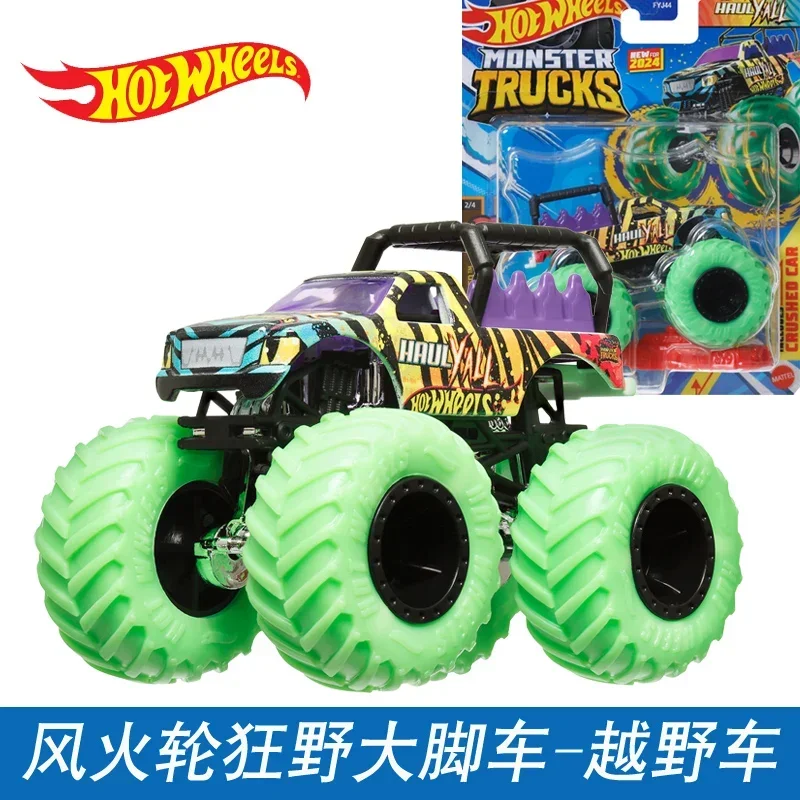 Mattel Hot Wheels Car Monster Trucks Diecast 1/64 Toys for Boys Crushed Vehicles Mega Wrex Pinto Super woman Haul Yall Gunster