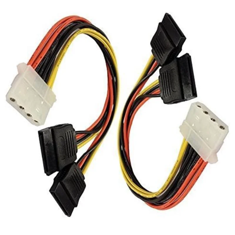 4 Pin IDE Female Molex to Female Dual SATA Power Y-Cable Adapter, 8.67 Inches