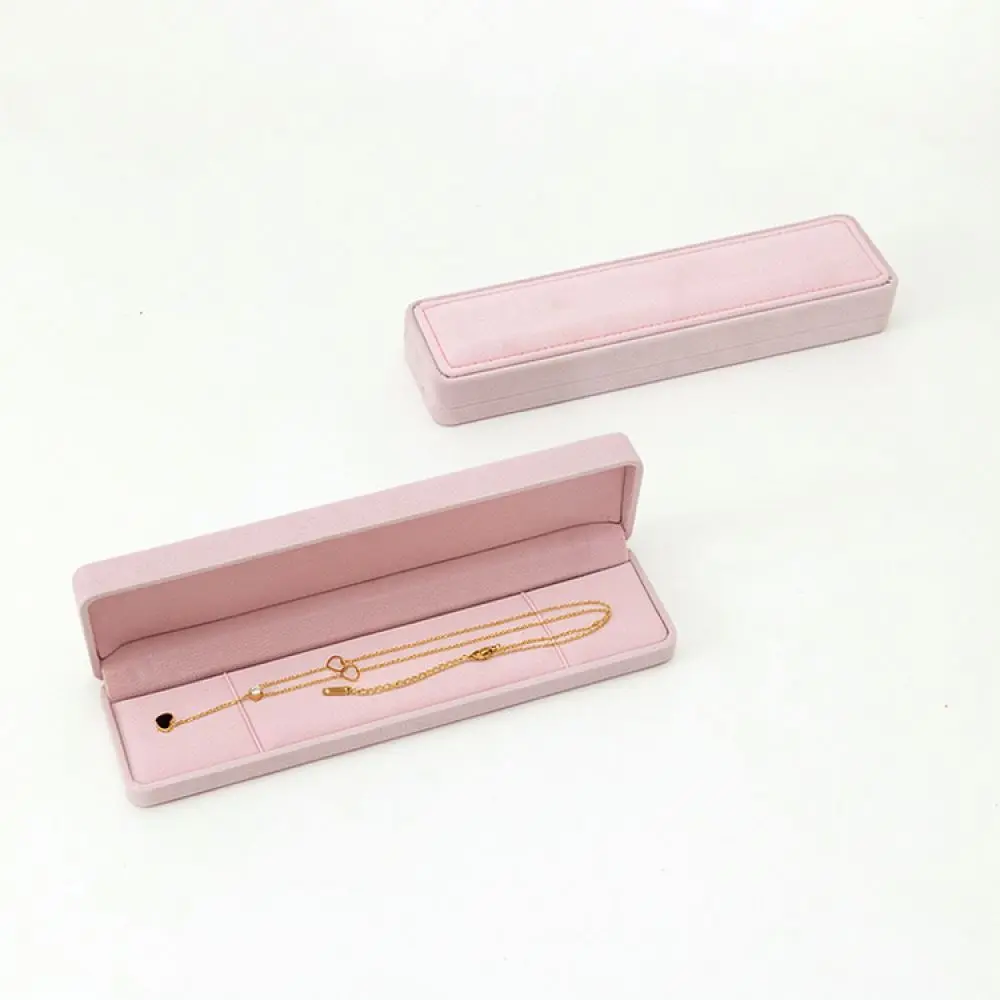Delicate Velvet Jewelry Case For Necklace Pendant Storage Portable Packaging Organizer Elegant Display Holder Gift Box