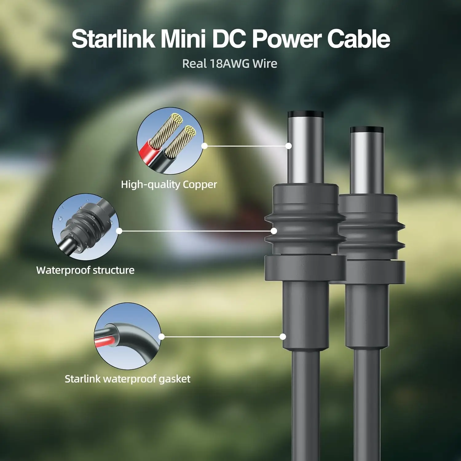 

Кабель питания EDUP SK0098-2M Starlink Mini DC, усиленный, водонепроницаемый, стабильный, эффективный, DC-DC, гибкий, различной длины